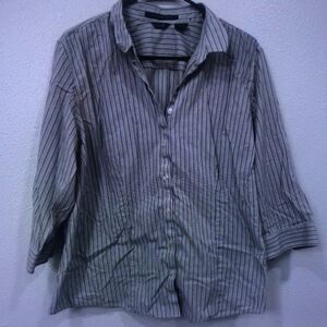 Men's Casual Striped Button-Up Shirt in Gray